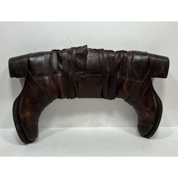 Frye Vera Strappy Engineer Boots Women’s Size 8.5 76520 Brown Leather - Picture 5 of 8
